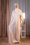 Zippered Prayer Dress with Self-Scarf Viscose Prayer Dress Ecru - 6