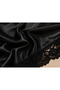 Black Long Satin Lace Detailed Belted Women's Dressing Gown - 5