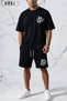 Be Kind Printed Cotton Fabric Men's Black T-Shirt-Shorts Set - 3