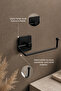 Installation Free Toilet Roll Holder Ergonomic Design Wc Paper Holder Hanger with Black Elegance - 2