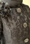 Front Pearl Buttoned Short Jacket Ruffled Skirt Burnout Fabric Evening Dress Set - 5