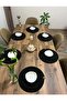 6 Pieces Black Jute Charger / American Service Lux Presentation Plate Mat Charger Gift - 5