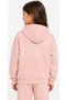 Girl's Hooded Powder Cardigan with Zipper Closure and Believe Written on the Back - 2