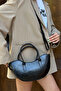 Lune Half Moon Shaped Black Crossbody Women's Shoulder Bag - 5