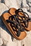 Maya Men's Black Cotton Rope Rope Sandals - 2