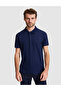 Navy Blue Slim Fit Buttoned Polo Collar T-Shirt 50310233-Vr033