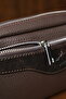 Men's Brown Luxury Handbag with Belt and Wristlet - 6