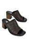 , Women's Genuine Leather Heeled Slippers 161992Z1502 Brown - 4