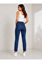 Anastasya High Waist Dark Blue Mom Jeans Lycra Colorfast Dark Blue Extra Comfortable Mom Jeans - 3