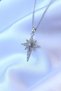 316L Steel Silver Color Zircon Stone Polar Star Model Necklace - 4