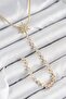 Brass Zircon Stone Pole Star Model Silver Color Y Necklace