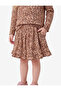 Ruffle Detailed Long Sleeve Crew Neck Leopard Print Dress - 2