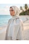 Siena, Jacquard Cocoon Shawl - Motif Pattern - 15 - Stone