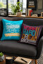 Double Sided Printed Motivation Type Patterned 4-Piece Combination Suede Throw Pillow Cover - 4