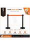 Traffic control barriers black orange stripe (concave base) - زوج