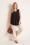 Plus Size Zero Sleeve V-Neck Flared Basic Blouse 191309