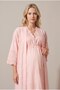 Women's Powder Linen Scalloped New Season 2-Piece Maternity Nightgown Set with Dressing Gown - 6