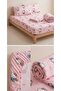 Cotton Hello Kty Baby Elastic Sheet and Pillowcase Duvet Cover Set Pink 70 X 120 - 2