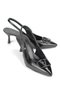 Lilith Flexible Soft Non-Slip Sole (4/6 cm) Black Patent Leather Open Elastic V Buckle Women's Heeled Shoes - 2
