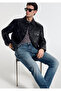 Black Faux Leather Jacket Loose Fit / Relaxed Fit 0110798-71379 - 7
