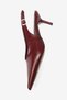 Vexta Burgundy Skin Pointed Toe Open Back Women's Heeled Shoes - 5