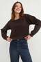 3 Thread Crop Sweatshirt with Heart Accessories