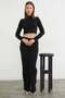 Elastic Belt with Stones and Glitter Palazzo Pants - 2