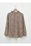 Ruffled Stand Collar Floral Long Sleeve Viscose Women's Blouse (S2) - 5