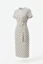 Women's polka dot waist belted short sleeve dress - 6