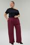 69015 Large Size Nora Pants with Elastic Waist - Burgundy - 5
