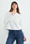 3 Thread Ribbed Sweatshirt with Ribbed Neckline - 4