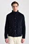 Ds Damat Regular Fit Navy Blue Plain Coat