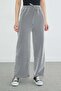 Striped Wide Leg Trousers with Elastic Waist - 7