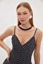 Polka Dot Strap Mini Dress with Shorts - 6