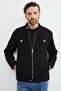 Zippered Pocket Judge Collar Denim Jacket - 6