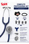 CK-S631FR Gray Classic Deluxe Dual Head Rapid Conversion Stethoscope with Clear Sound Pickup, Flexible Black Tubing, Angled Eartips, Durable Metal Binaurals, Conversion Ring and Spare Eartips - 3