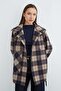 Plaid Patterned Belted Trench Coat