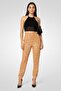 Women Embellished Straight Leg Pants, Brown - 2