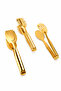 Table Ready Set of 3 Steel Tongs Gold - 2