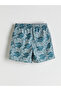 Trendlucky Men's Short Length Patterned Swim Shorts with Difference in Length - 6
