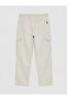 Nevavm with a Difference, Xside Beige Poplin Plain Comfortable & Relax Wide Leg Men's Cargo Pants - 4