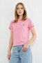 Floral Embroidered Crew Neck T-Shirt - 6