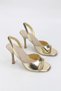 Viona Flexible Soft Non-Slip Sole (8 cm) Gold Metallic Women's Heeled Shoes - 4