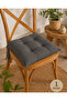 Pofidik Premium Chair Cushion 40X40 cm Anthracite Stitched and Laced Comfortable 1 Seating Cushion