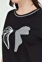 Stoned Bowknot Printed Casual T-Shirt - 7