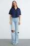 Double Pocket Oversize Crop Shirt - 6