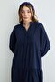 Fullamodest Half Buttoned High Collar Muslin Dress - 7