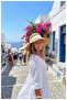 100% Paper, Hand Knitted, Straw Hat for Women (Size 57-58) (There Is a Drawstring Inside) - 4