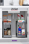 2-Piece Kitchen Bathroom Shelf Cabinet under Counter Top Spice Jar Detergent Cosmetic Makeup Organizer