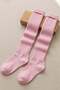 3 Pairs of Thin Ribbed Above-Knee Cotton Blend Children's Socks - 8